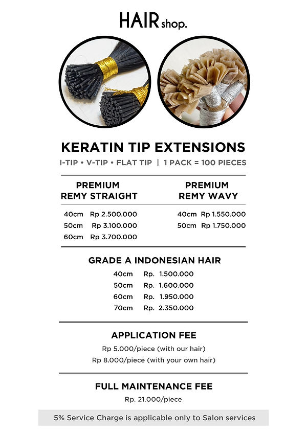 Extension Prices Hair Shop